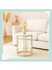 relaxdays Beistelltisch in Weiß/ Gold - (H)56 x Ø 40 cm