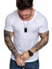 Amaci&Sons Basic T-Shirt mit Rundhalsausschnitt LANCASTER in Weiß