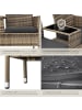 tectake Rattan-Gartensitzbank, 2-Sitzer, 133 x 63 x 84 cm, 6-cm-Polster
