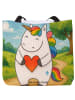 Mr. & Mrs. Panda Tote Bag Einhorn Herz Design ohne Spruch in Weiß
