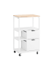 SoBuy Küchenwagen in Mattweiß - (W) 36 x (H) 88 x (L) 53 cm