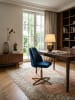 KADIMA DESIGN Schreibtischstuhl Dunkelblau Samt Design Drehstuhl mit Lehne, in Blau