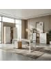 KADIMA DESIGN Schreibtisch-Set Modern 160x80 Glasplatte in Chalet-Eiche-Nb.-Weiß