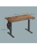 SONGMICS Schreibtisch Balok in Braun - (B)60 x (H)(72-120) x (T)100 cm