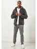 Arctic Seven Winterjacke Arctic Seven Herren Sherpa Fleecejacke mit Kapuze AS413 in Dunkelgrau