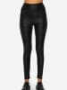 SASSYCLASSY Thermo Kunstleder Leggings mit Leo Print in Schwarz