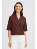 Fransa Kurzarm-Bluse FRVATEL Box fit in CHOCOLATE PLUMMELANGE