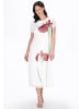 Usha Women Dress in offwhite rose