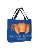Mr. & Mrs. Panda Shopper Tasche Sternzeichen Krebs mit Spruch in Sternenhimmel Blau