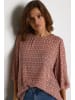 Kaffe Langarm-Bluse KAebellen Regular fit in Dusty red / chalk leaf