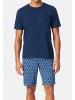 Schiesser Schlafanzug Casual Essentials in Dunkelblau