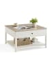 VASAGLE Couchtisch Hugh in Greige meliert-weiß - (B)80 x (H)80 x (T)45 cm