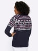 Sieh an! Pullover in marine-ecru-gemustert