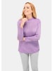 GOLDNER Strickpullover Eleganter Ajourpullover mit Stehbund in flieder