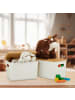 relaxdays 2 x Aufbewahrungsbox in Weiß/ Natur – (B)26 x (H)16 x (T)17,5 cm