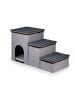 relaxdays Hundetreppe in Grau - (B)72 x (H)41,5 x (T)33 cm