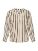 KAFFE curve Langarm-Bluse KCsida in Feather Gray / Black Stripe