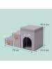 relaxdays Hundetreppe Faltbar 3 Stufen in Grau in Polyester - (B)78 x (H)44.5 x (T)33.5 cm