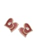 faina Women Earrings in Rose Gold Red
