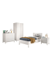 58 aufm Kessel KINDERZIMMER SET Keely Kiefer weiß Bett Nachtkonsole Schrank Kommode
