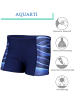 Aquarti Jungen Schwimmhose Kontrastfarbige Einsätze in blau Modell 1