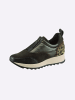 Heine Sneaker in khaki-oliv-gemustert