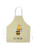 Mr. & Mrs. Panda Arbeitsschürze Biene König mit Spruch in Gelb Pastell