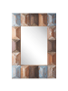 Beliani Wandspiegel HIZOTE in Braun/Blau/Bunt - (W) 63 x (H) 90 x (L) 7 cm Horizontal