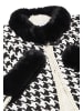 faina Women Poncho in Wollweiss Schwarz