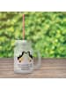 Mr. & Mrs. Panda Trinkglas mit Deckel Pinguine Kuss mit Spruch in Transparent