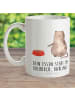 Mr. & Mrs. Panda Kindertasse Katze Fressen mit Spruch in Weiß
