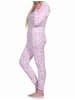 NORMANN Schlafanzug Eteiler Jumpsuit Overall Coralfleece Animal Look - 76714 in pink