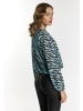 faina Bluse Mit Zebraprint in Hellblau Schwarz