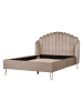 Beliani 2-tlg Doppelbett AMBILLOU in Beige/Gold