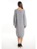 faina Damen Strickkleid in Grau Melange Silber
