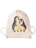 Mr. & Mrs. Panda Sportbeutel Pinguin umarmen ohne Spruch in Creme