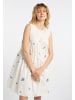 DreiMaster Vintage Damen Midikleid in Wollweiss Blau