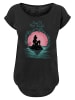 F4NT4STIC Long Cut T-Shirt Disney Arielle die Meerjungfrau in schwarz
