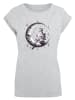 F4NT4STIC T-Shirt Gothic Valentinstag Skelett Mond in grau meliert