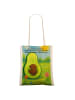 Mr. & Mrs. Panda Shopper Bag Avocado Kern Design mit Spruch in Weiß
