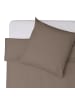 Lumaland Premium Bettwäsche 155x200cm taupe + Kissenbezug 80x80cm Braun