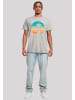 F4NT4STIC T-Shirt Alien Piece Sonnenuntergang in grau meliert