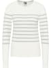 DreiMaster Maritim Damen Strickpullover in Wollweiss Grau Melange