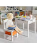 COSTWAY Kindertisch mit Stuhl in Weiß