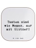 Mr. & Mrs. Panda Holz Untersetzer Spruch Glitzernde Tante mit Sp... in Weiß