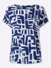 Heine Bluse in royalblau-ecru-bedruckt