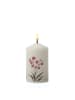 MARELIDA LED Kerze mit Orchideen Motiv Echtwachskerze 7x14,5cm weiß