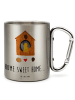 Mr. & Mrs. Panda Tasse Vogelhaus Home mit Spruch in Silber
