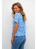Kaffe Langarm-Bluse KAlisa Relaxed fit in Large Blue Flower Print