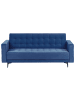 Beliani Schlafsofa ABERDEEN in Blau/Schwarz - (W) 186 x (H) 83 x (L) 88 cm
